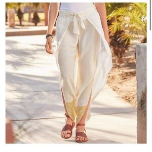 Sundance Sunshine Stripped Wide-Leg Pants Medium
